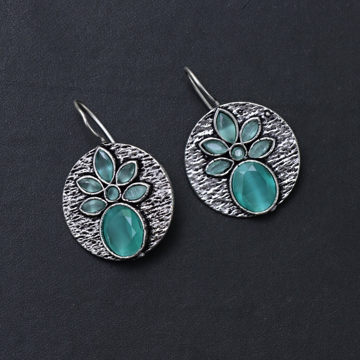 Aqua Blossom Stud Earrings