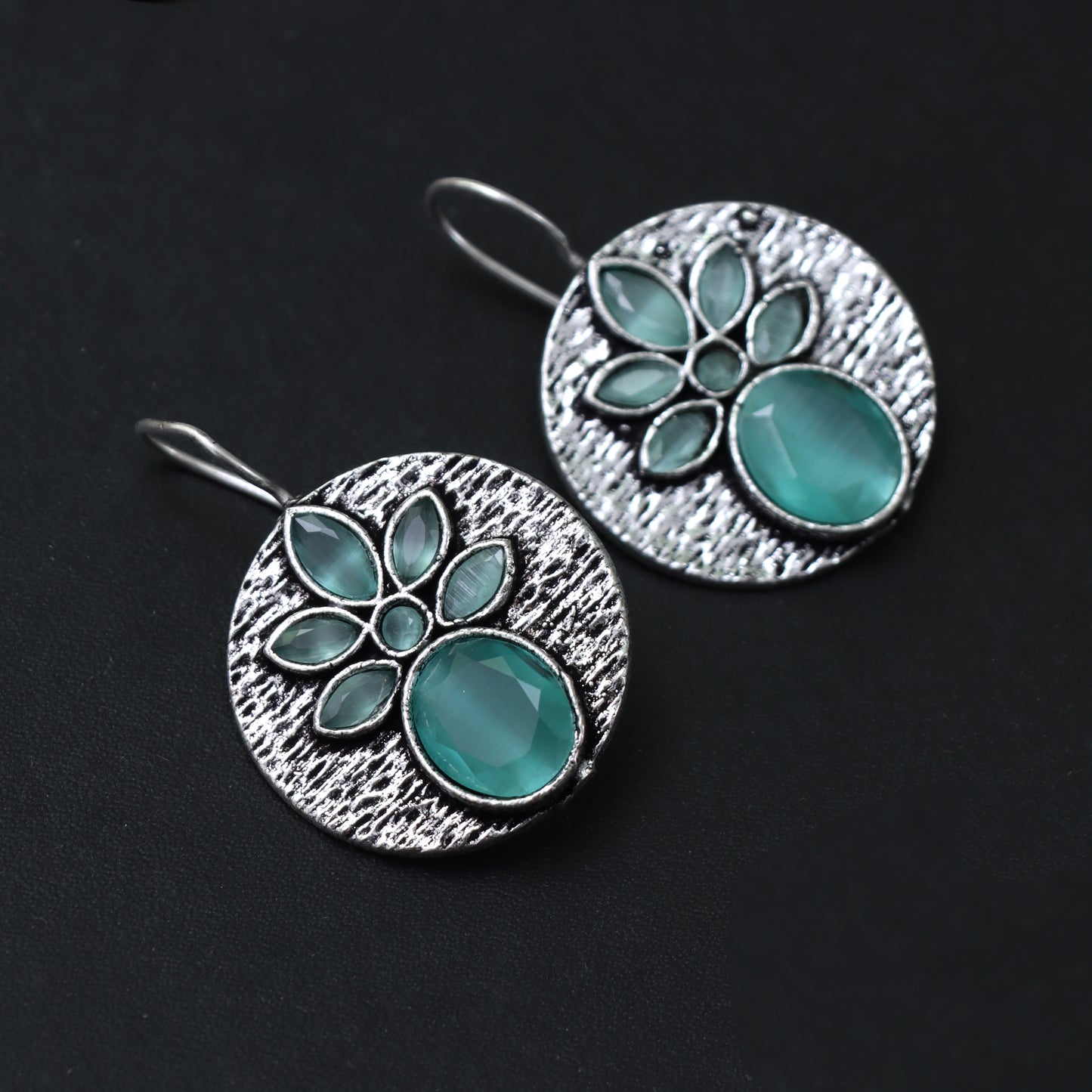 Aqua Blossom Stud Earrings