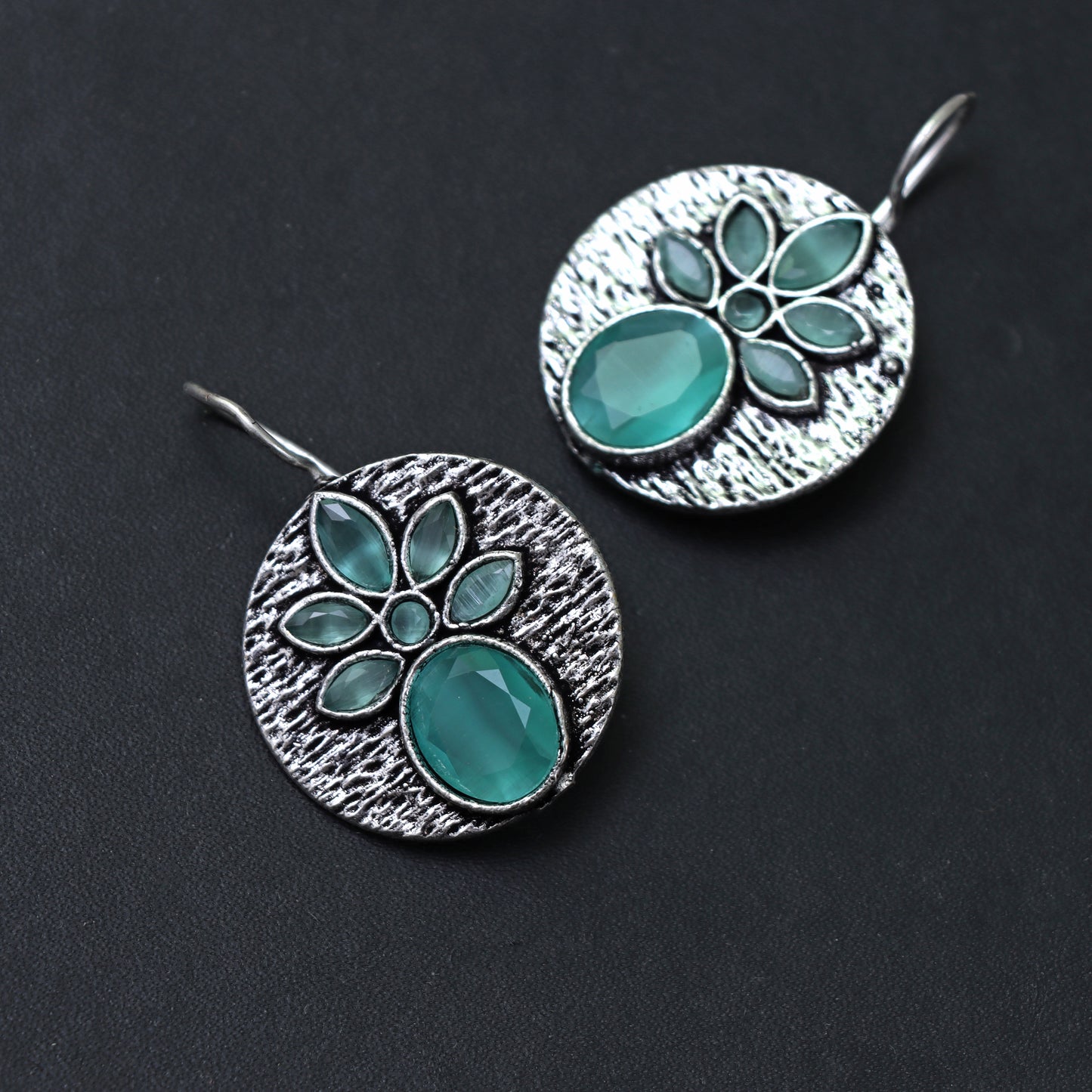 Aqua Blossom Stud Earrings