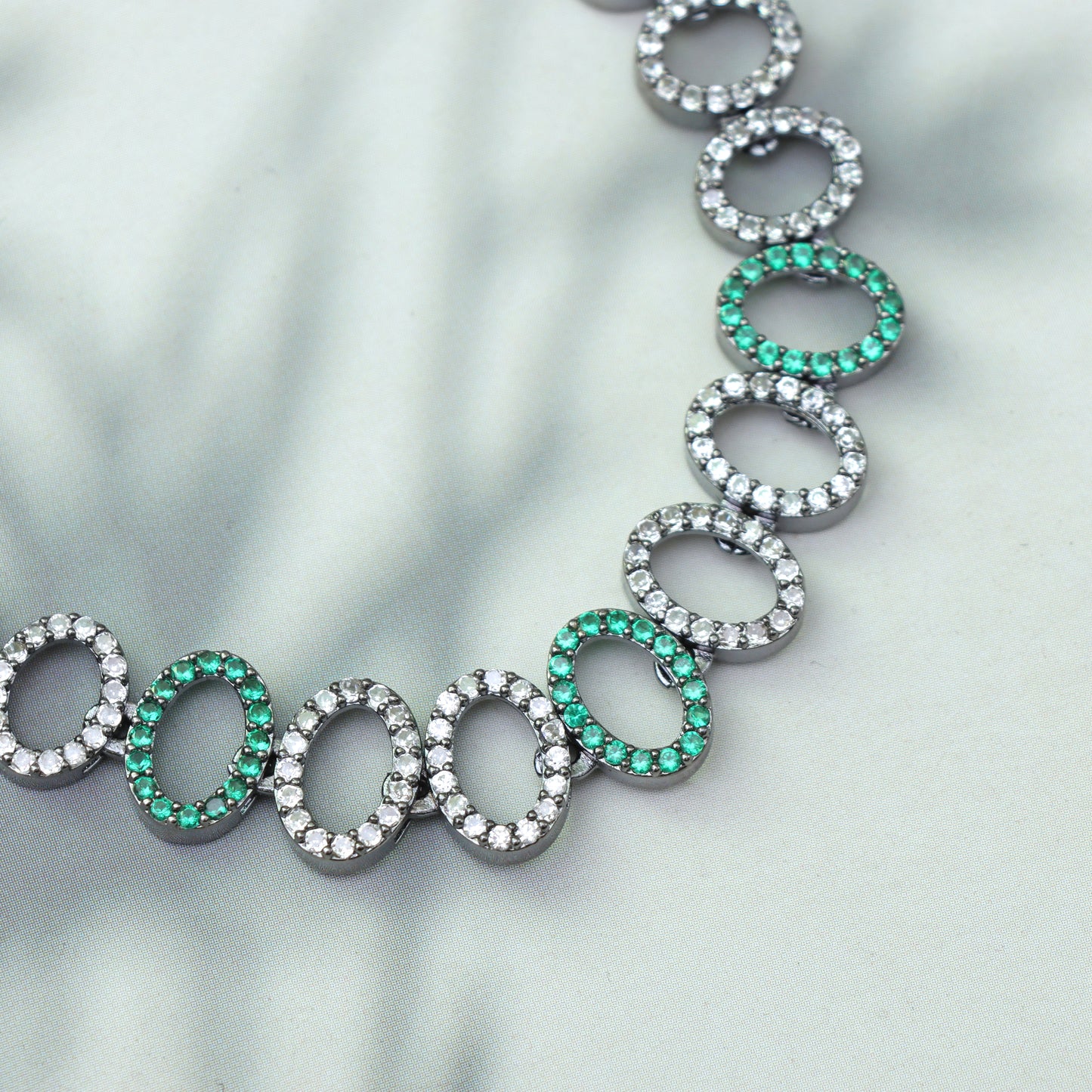 Emerald Halo Necklace Set