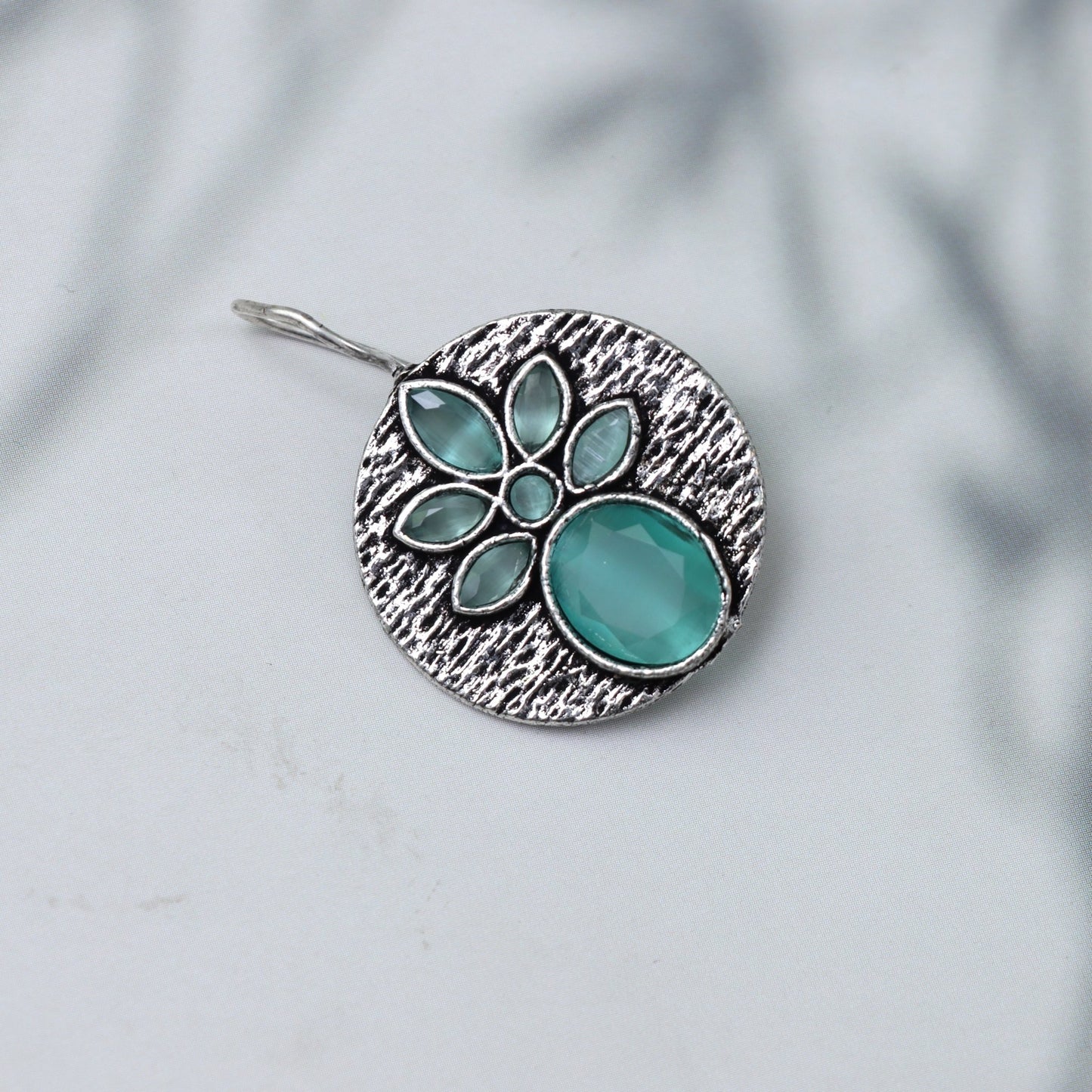 Aqua Blossom Stud Earrings - SHILPRATNAA