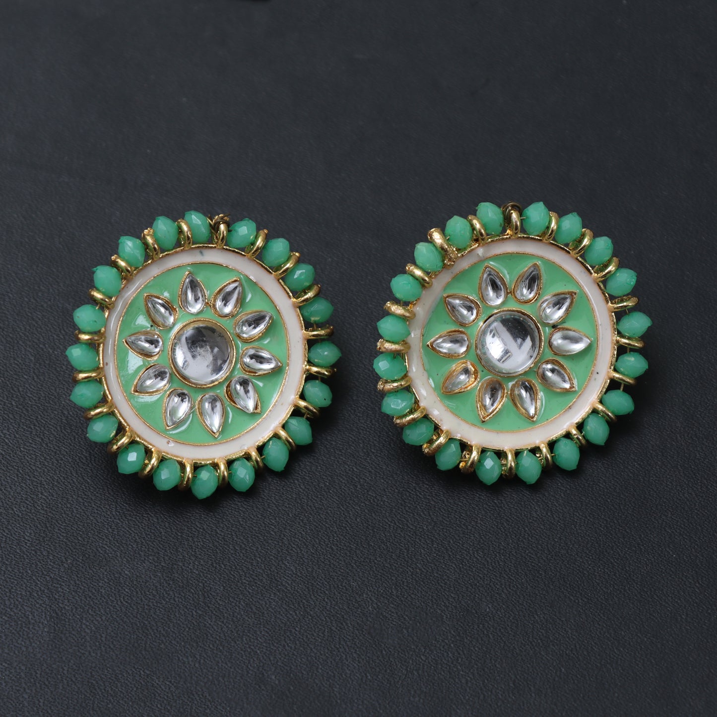 Emerald Blossom Stud Earrings