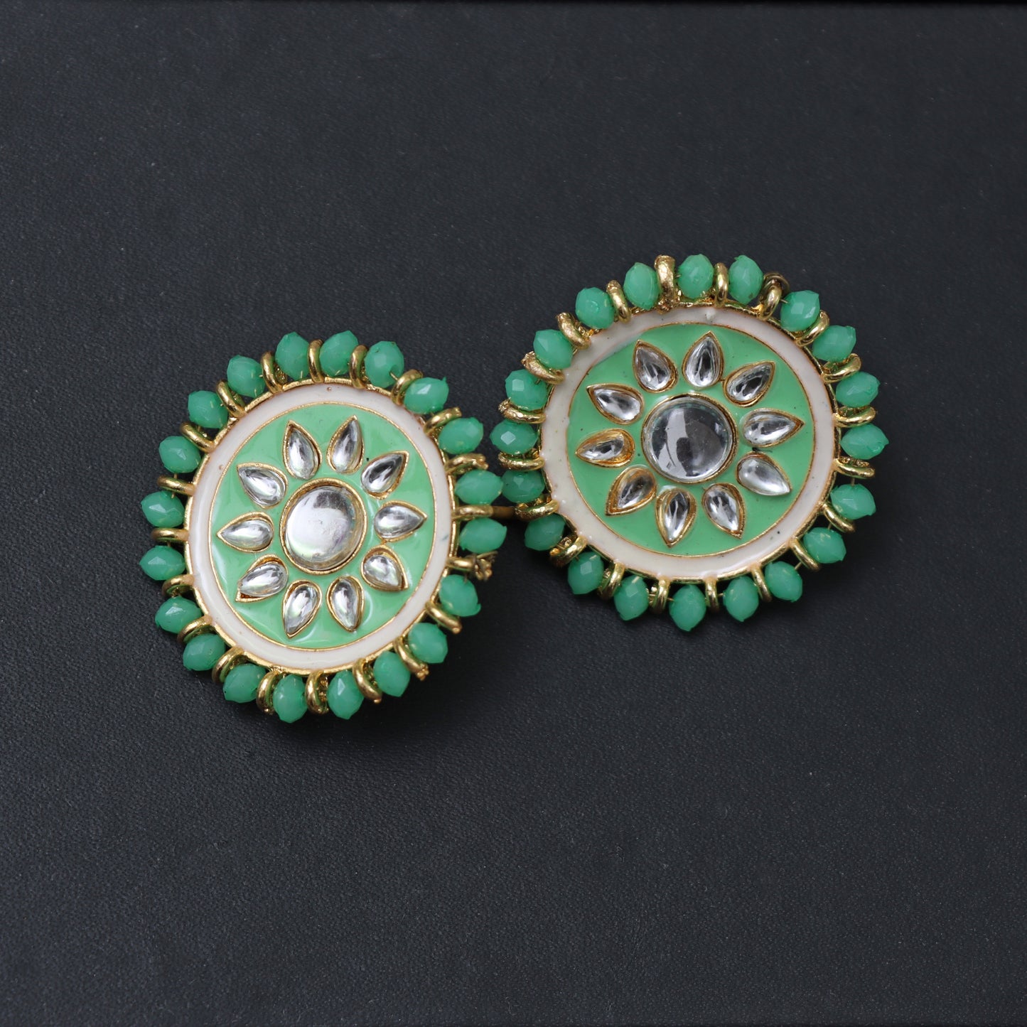 Emerald Blossom Stud Earrings