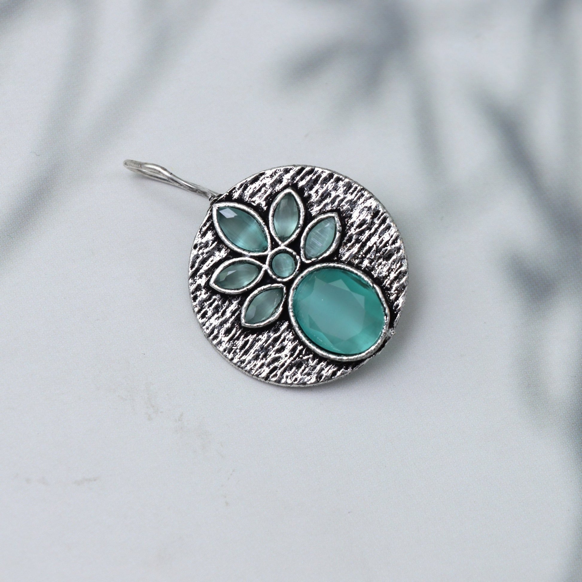 Aqua Blossom Stud Earrings - SHILPRATNAA