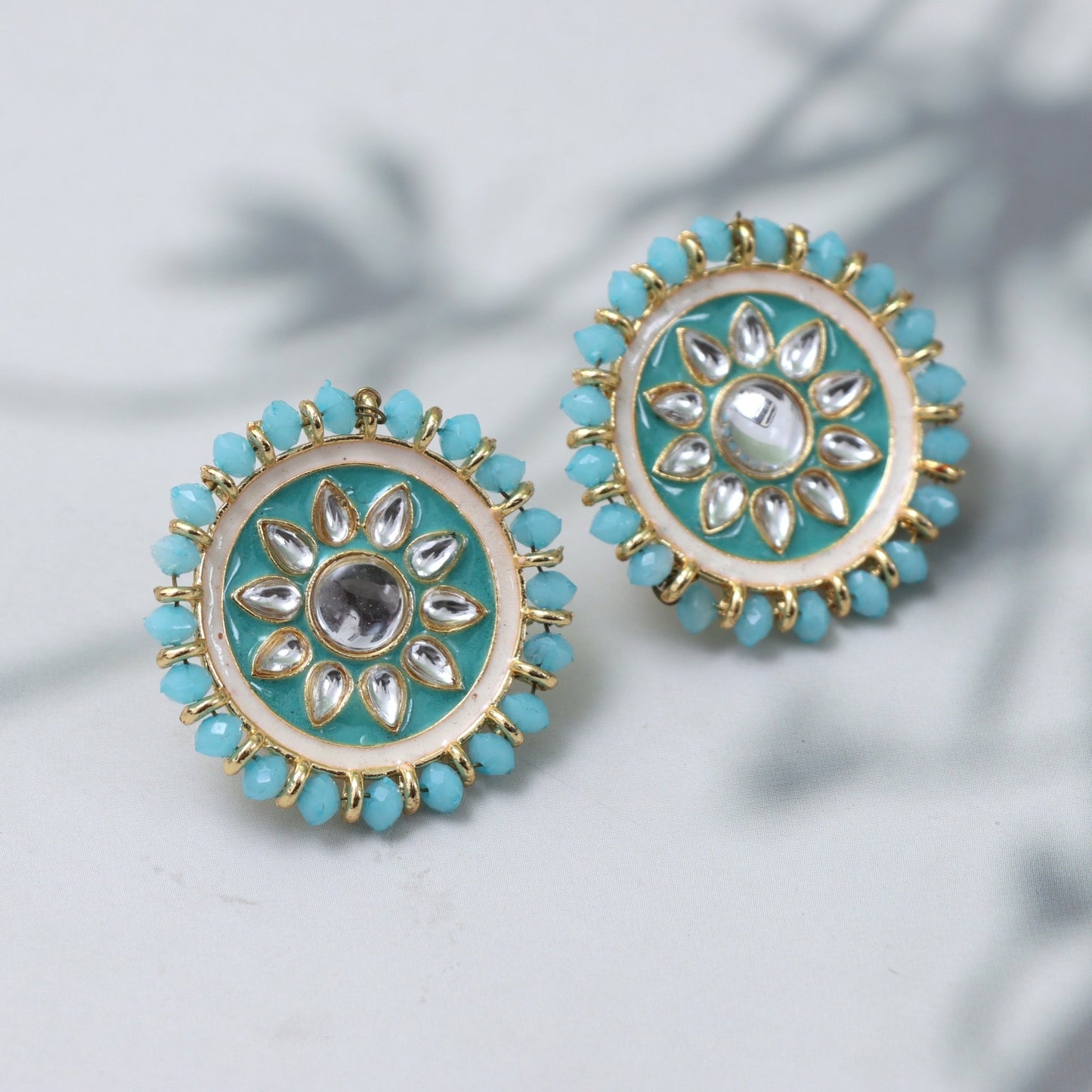 Azure Blossom Stud Earrings - SHILPRATNAA
