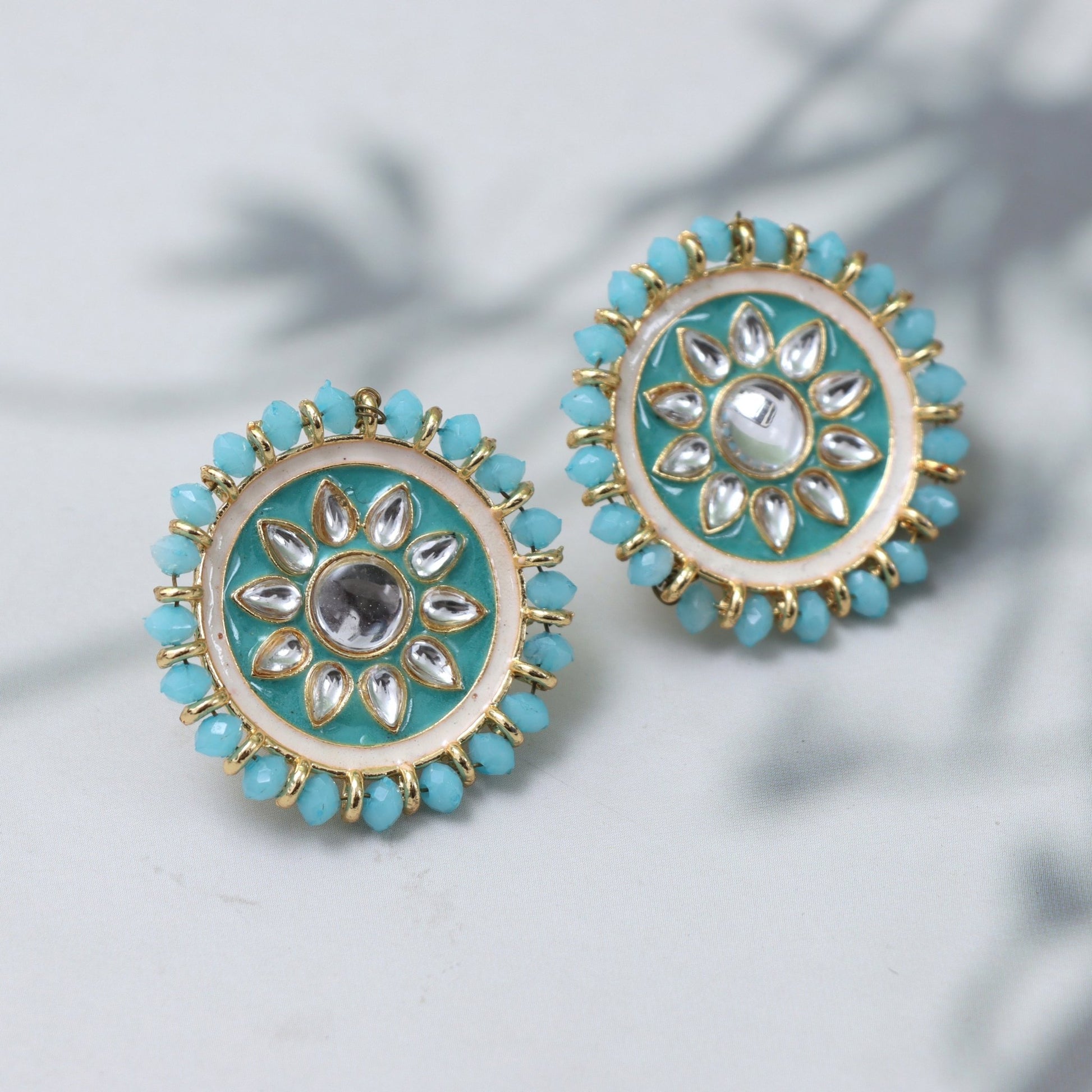 Azure Blossom Stud Earrings - SHILPRATNAA