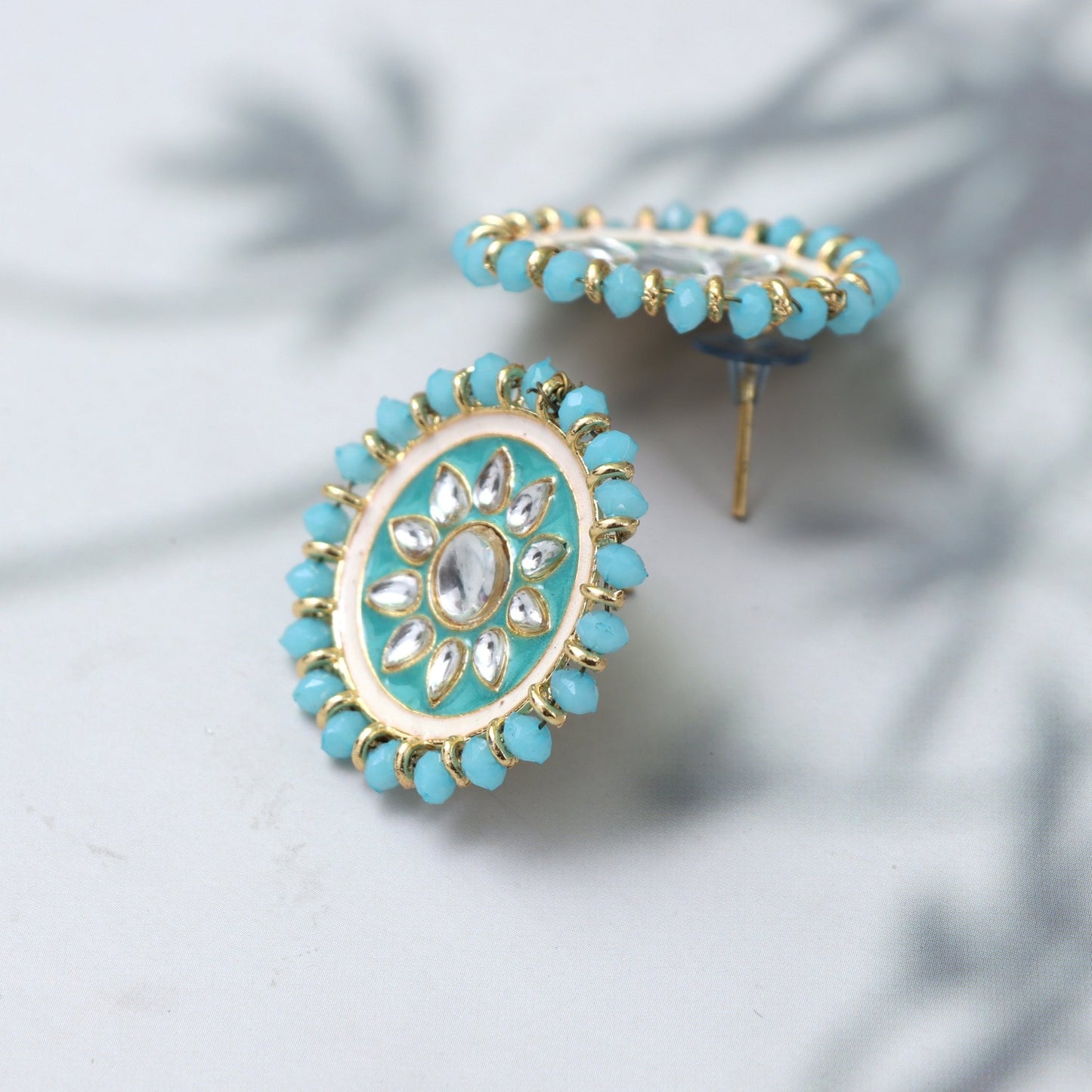 Azure Blossom Stud Earrings - SHILPRATNAA