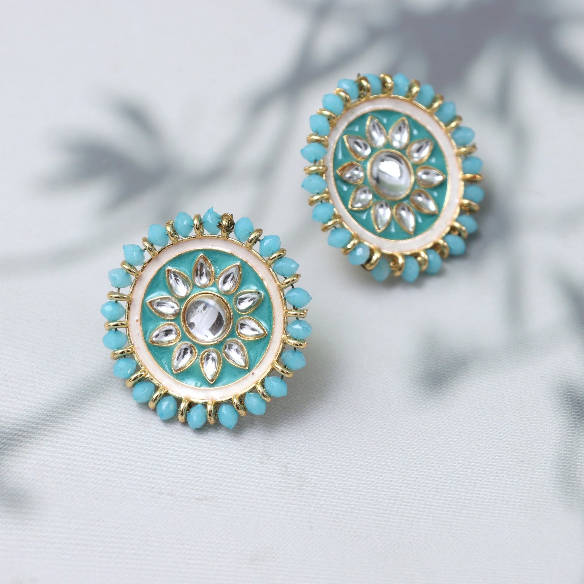 Azure Blossom Stud Earrings - SHILPRATNAA