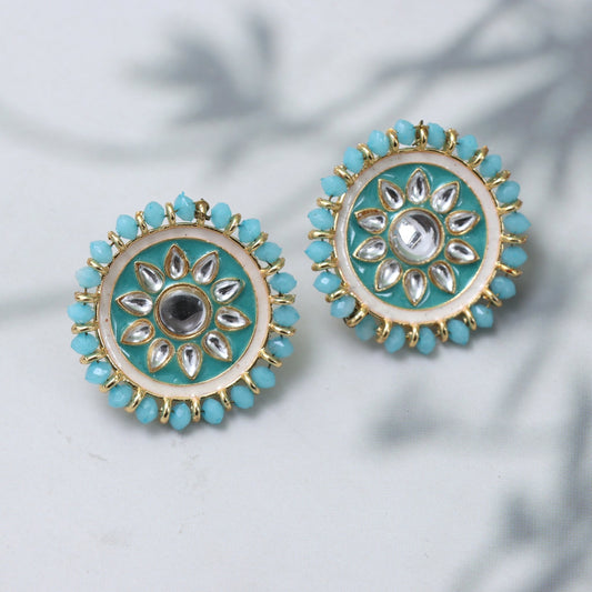 Azure Blossom Stud Earrings - SHILPRATNAA