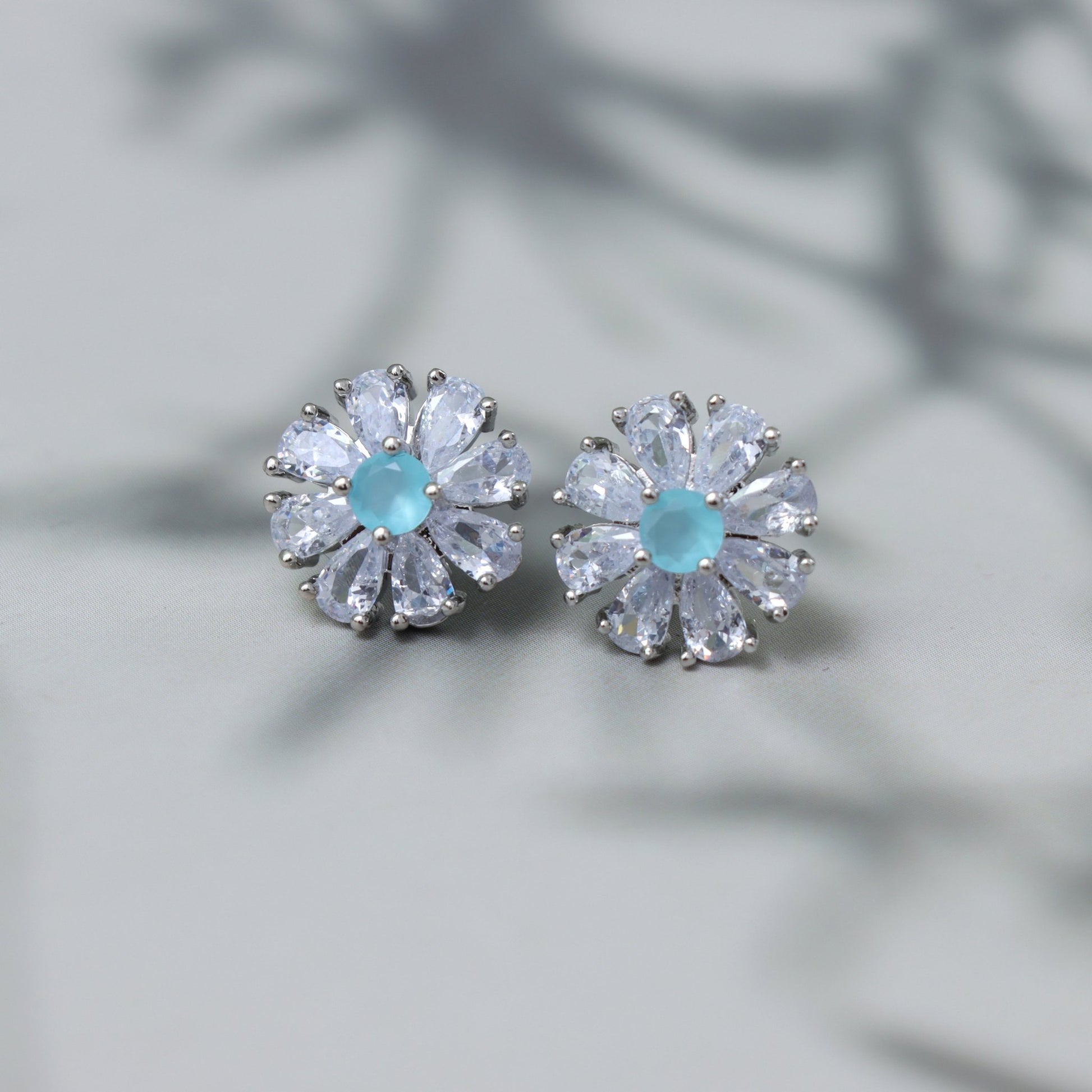 Crystal Bloom Stud Earrings - SHILPRATNAA