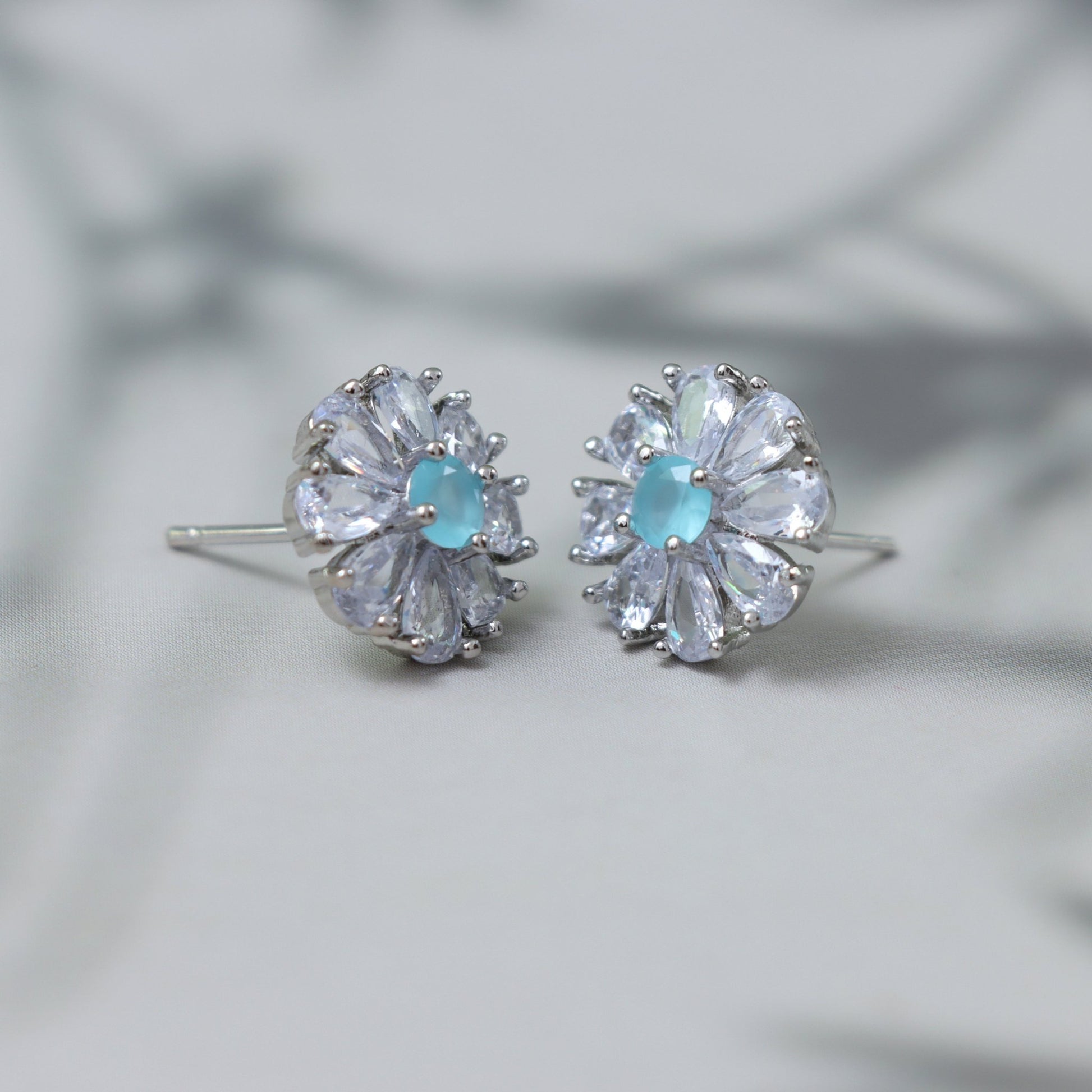 Crystal Bloom Stud Earrings - SHILPRATNAA