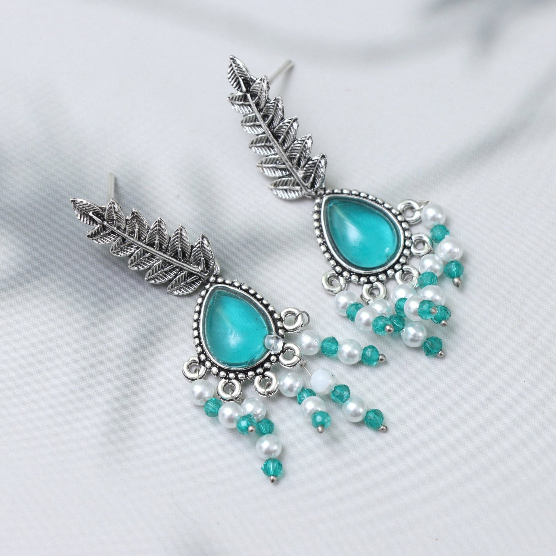 Turquoise Teardrop Dangle Earrings - SHILPRATNAA