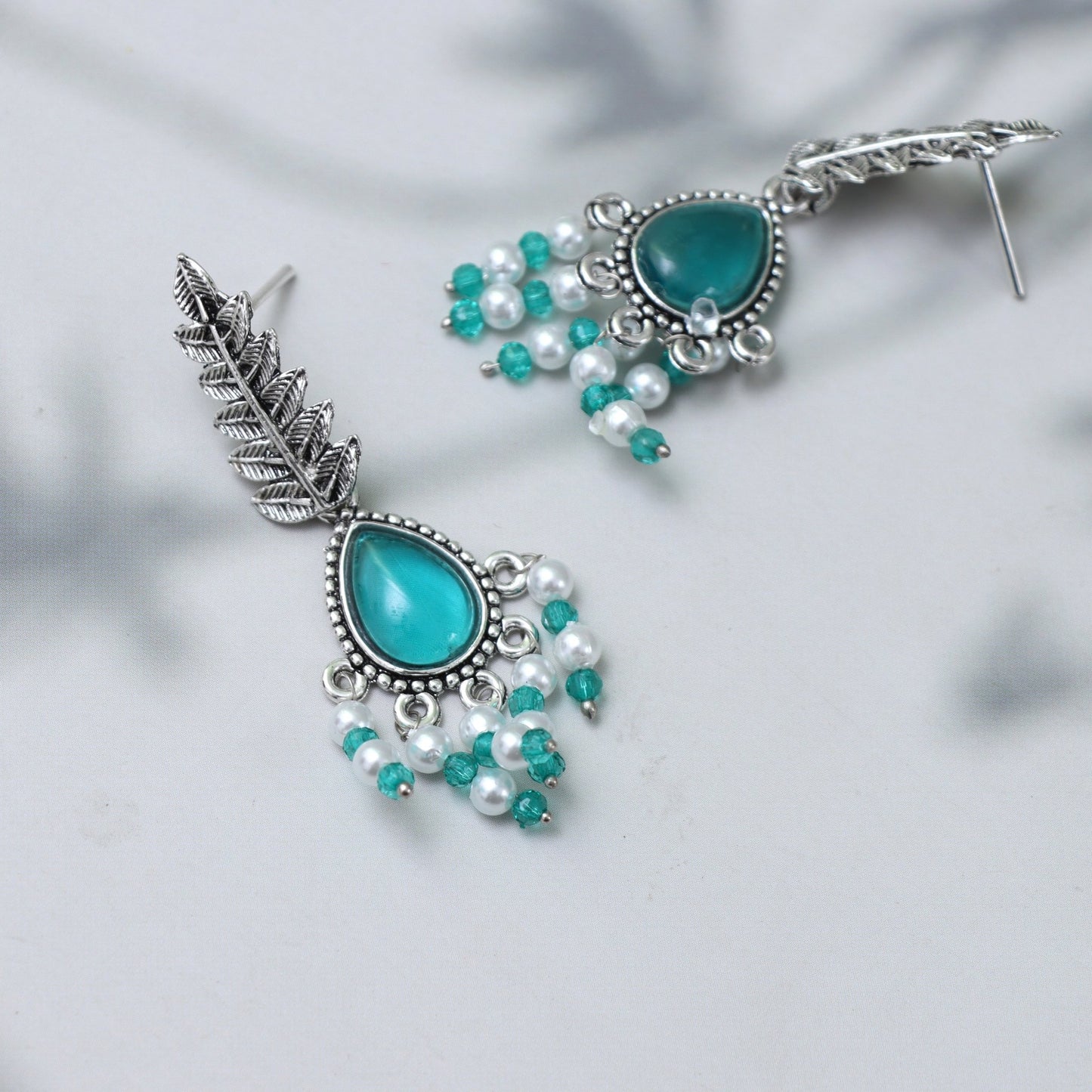 Turquoise Teardrop Dangle Earrings - SHILPRATNAA