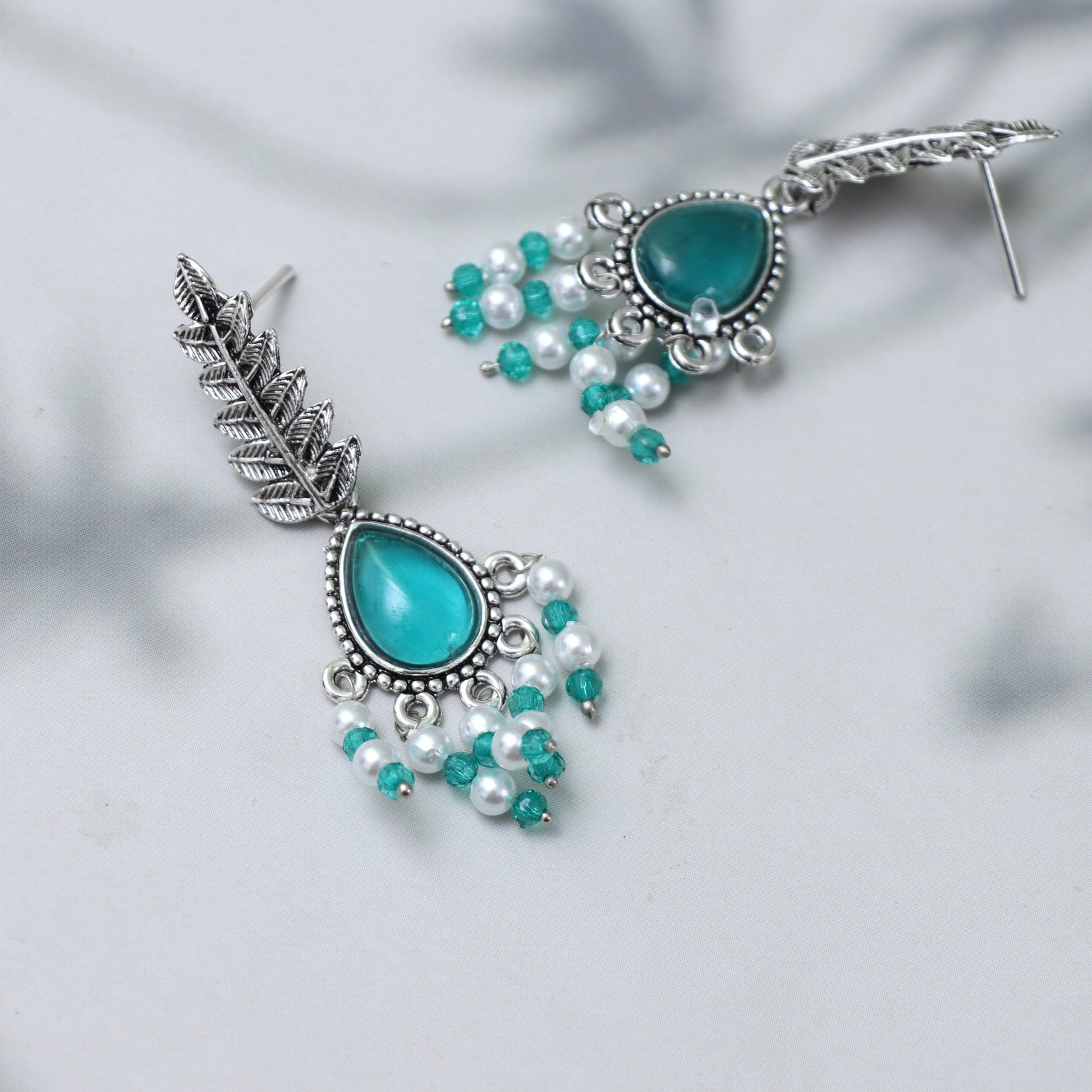 Turquoise Teardrop Dangle Earrings - SHILPRATNAA