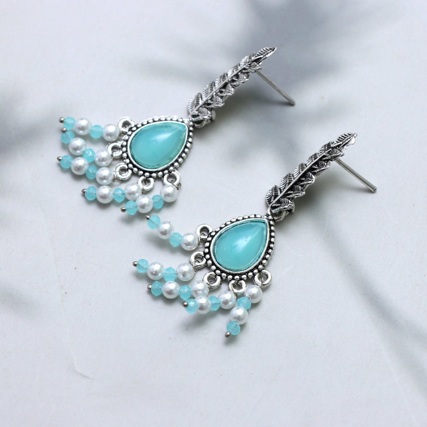 Turquoise Teardrop Dangle Earrings - SHILPRATNAA